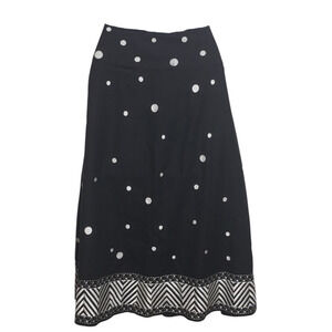 Vintage Carole Little 90s Whimsigoth Polka Dot Midi Skirt Zigzag Hem  4